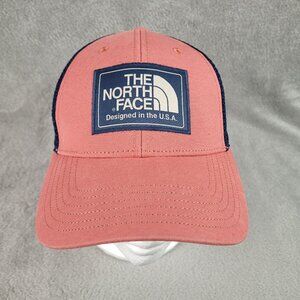 The North Face Unisex Men Women OS Pink Blue Logo Hat Cap Trucker Mesh Snap Back